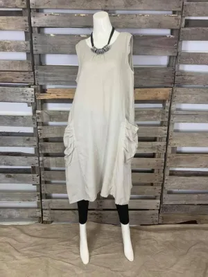 HLD1065 Slvless Dress-Tidal Foam